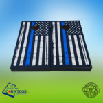 Custom Corntoss blue line American flag themed custom cornhole boards