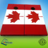 White and red Canadian flag pattern cornhole boards