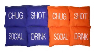 cornhole drinking bags colored