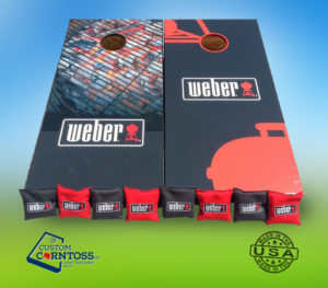 Weber black and red full-wrap cornhole boards