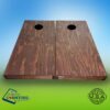 A front view of Custom Corntoss solid red oak cornhole board set