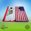 Custom set of California and America flag wrapped cornhole boards