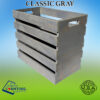 Custom classic grey topple tower crate facing up
