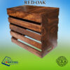 Custom red oak topple tower crate facing down